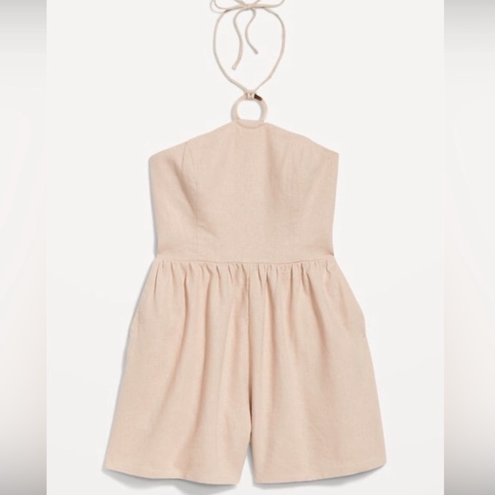 Old Navy Cream Halter Dress